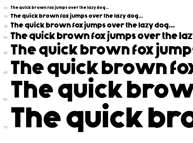 Generica font waterfall
